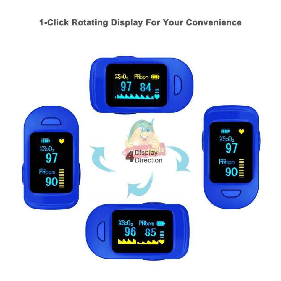 Colour LED Display Pulse Oximeter with Pulse, Heart Rate & Blood Oxygen function
