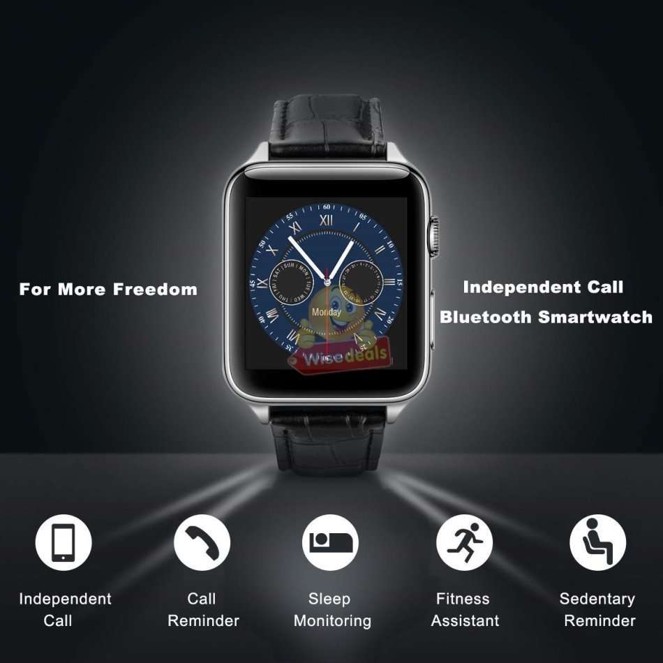 New Fashion Sport Smart Watch with Leather Strap Support Sim & SD Card, Touch Screen, etc