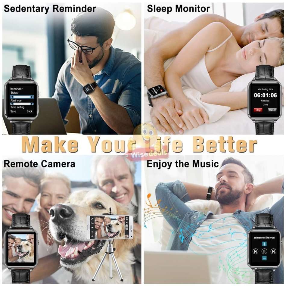 New Fashion Sport Smart Watch with Leather Strap Support Sim & SD Card, Touch Screen, etc