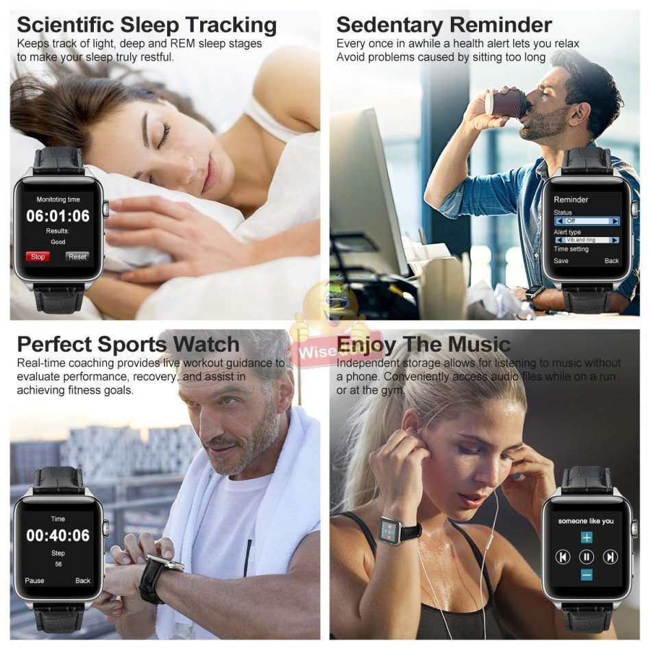 New Fashion Sport Smart Watch with Leather Strap Support Sim & SD Card, Touch Screen, etc