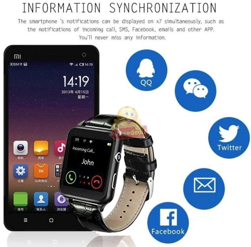 New Fashion Sport Smart Watch with Leather Strap Support Sim & SD Card, Touch Screen, etc