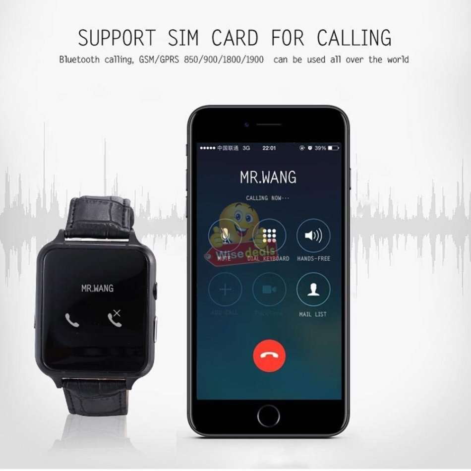 New Fashion Sport Smart Watch with Leather Strap Support Sim & SD Card, Touch Screen, etc