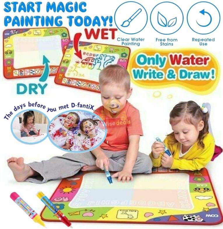 Water Drawing Painting Mat with Magic Pens, No Mess, No Fuss, Only use Water