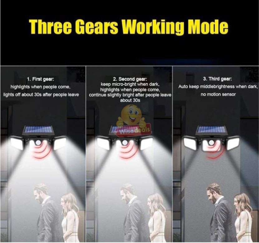 Solar Flood Light, 78 LED, 3 adjustable heads, 3 modes, 2400mAH battery