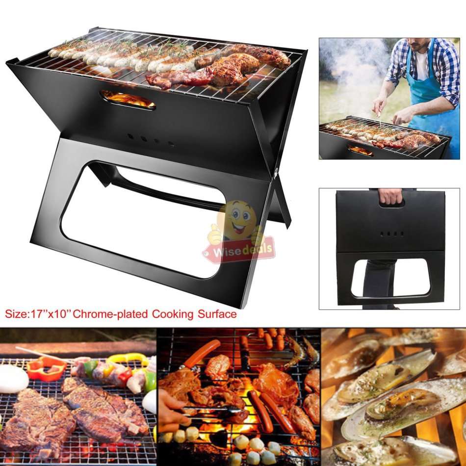 Portable BBQ Braai, Folds into a carry case, open and ready to grill in seconds