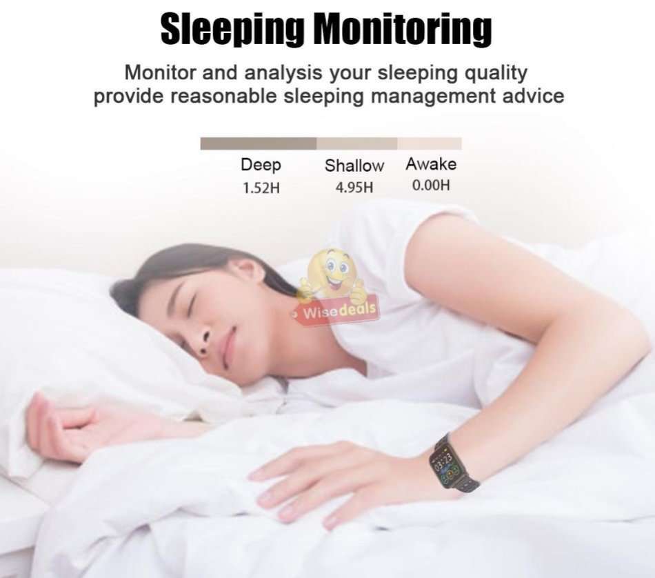 Bluetooth Fitness Smart Watch - Monitor Heart Rate, Blood Pressure, Blood Oxygen, Calorie, Distance