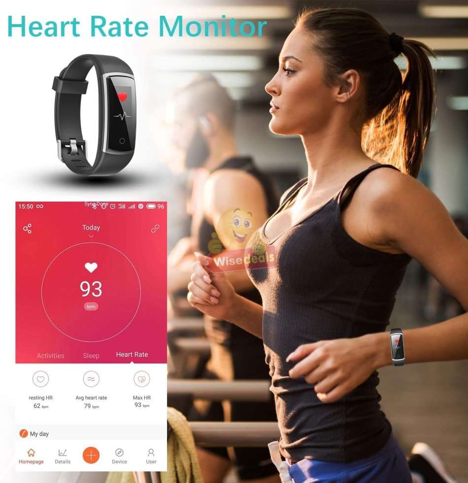 Bluetooth Fitness Smart Watch - Monitor Heart Rate, Blood Pressure, Blood Oxygen, Calorie, Distance