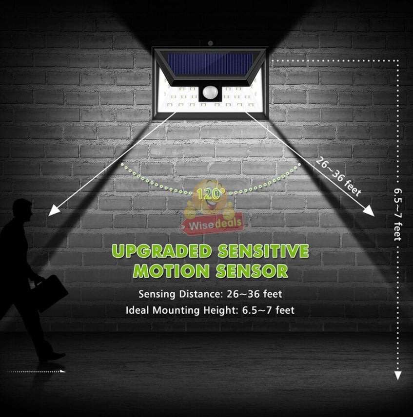 30W Super Bright LED Solar Wall Light, Motion Sensor, Wide-Angle, Waterproof & Eco-friendly