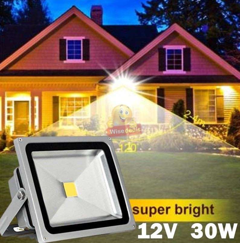 12V DC 30W LED Flood Light, Waterproof, Reduce Energy Consumption by 80%,Superior Light Distribution
