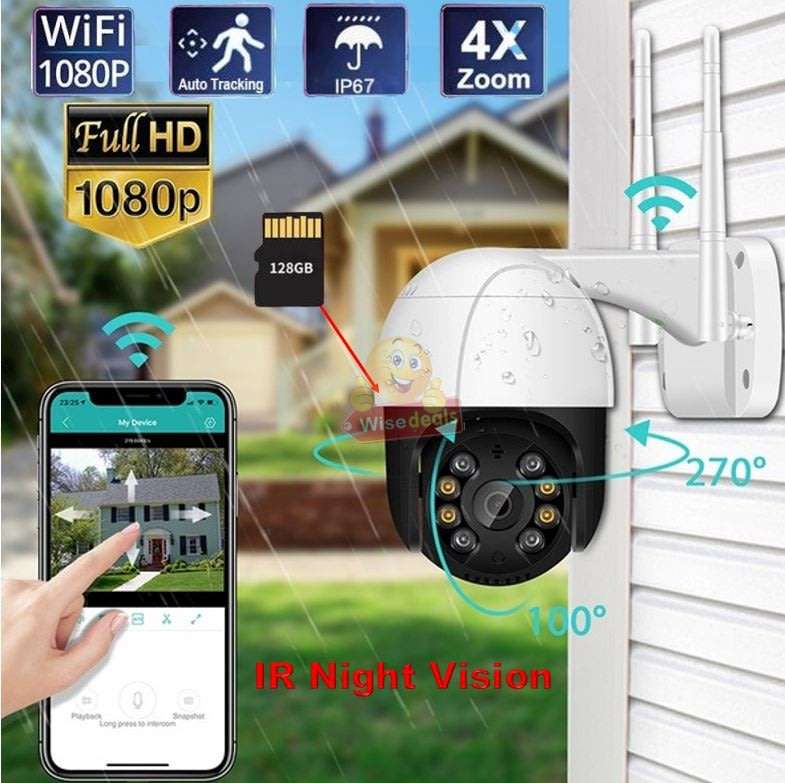 Waterproof Outdoor 4K WIFI Intelligent IP Camera, Motion Detector, Two-way Communication etc.