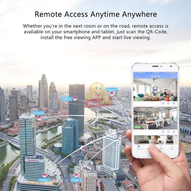 1080P Wireless Dual Antenna WIFI IP Security Surveillance Camera, Support Phone View, Night Vision e