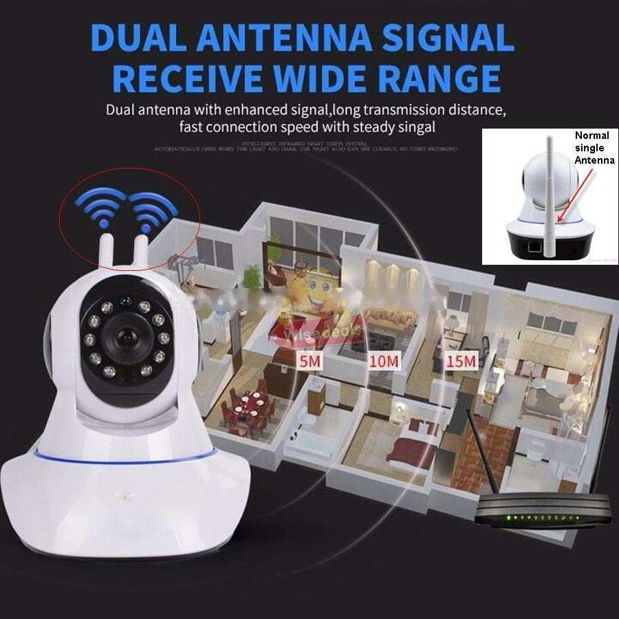 1080P Wireless Dual Antenna WIFI IP Security Surveillance Camera, Support Phone View, Night Vision e