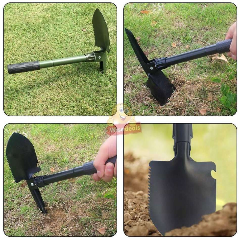 All in One Portable, Practical and Multi-functional Folding Shovel in a Convenient Carry Case