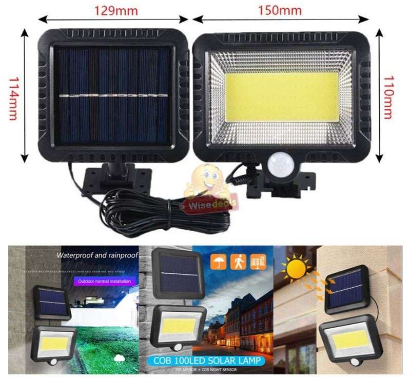 100 COB Super Bright LED Solar Flood Light for Outdoor as well as Indoor use