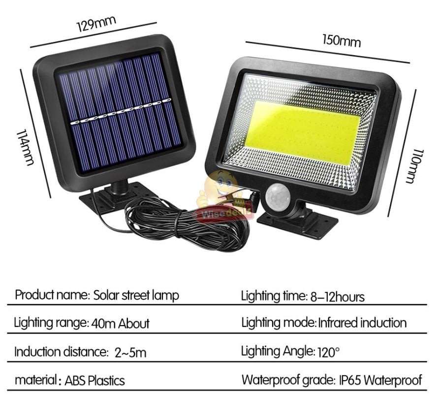 100 COB Super Bright LED Solar Flood Light for Outdoor as well as Indoor use