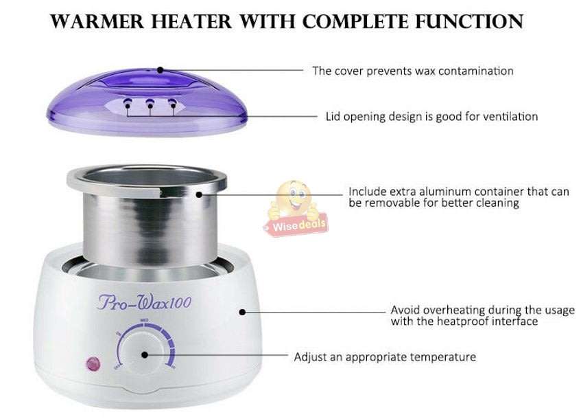 Pro-Wax 100 Hair Removal Electric Heater Kit with 4 Packets of Wax Beans & 10 Spatulas