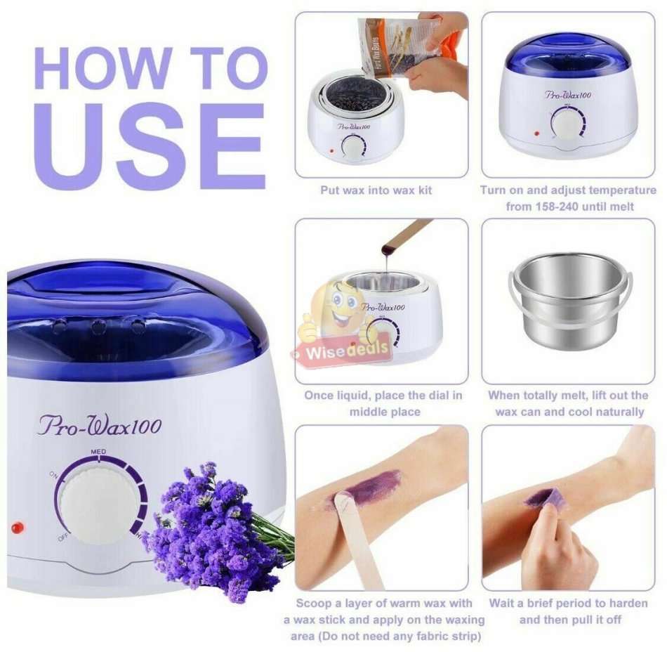Pro-Wax 100 Hair Removal Electric Heater Kit with 4 Packets of Wax Beans & 10 Spatulas