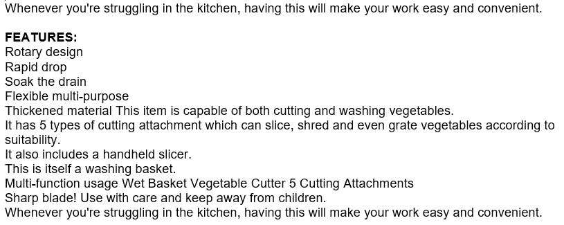 All-in-One Washing and Cutting Wet Basket for Vegetables and Fruits - SEE NEW DELIVERY FEES