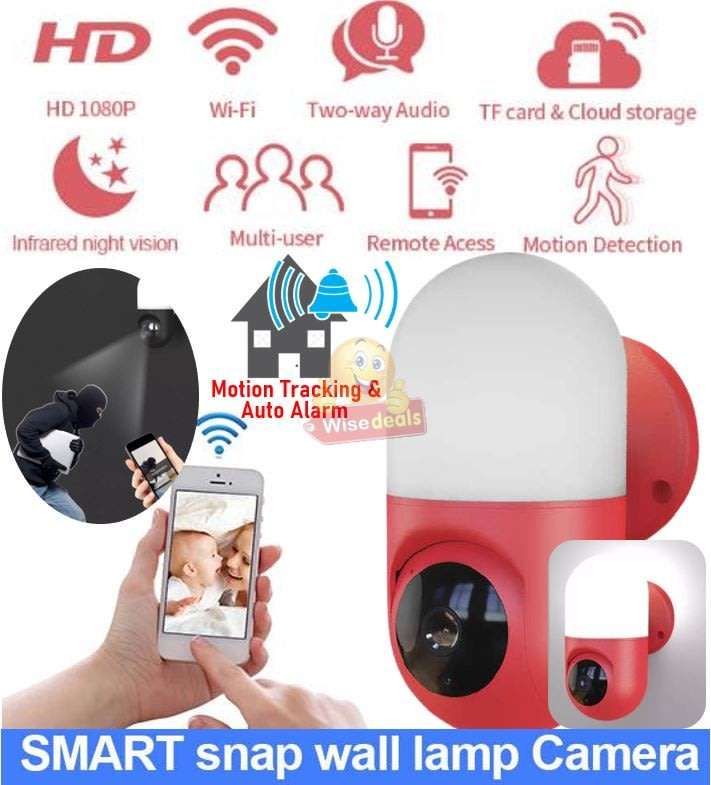 PTZ 5MP, IP WIFI Camera & Wall Lamp with Motion Tracking, Auto Alarm, 2 Way Audio, Night Vison etc