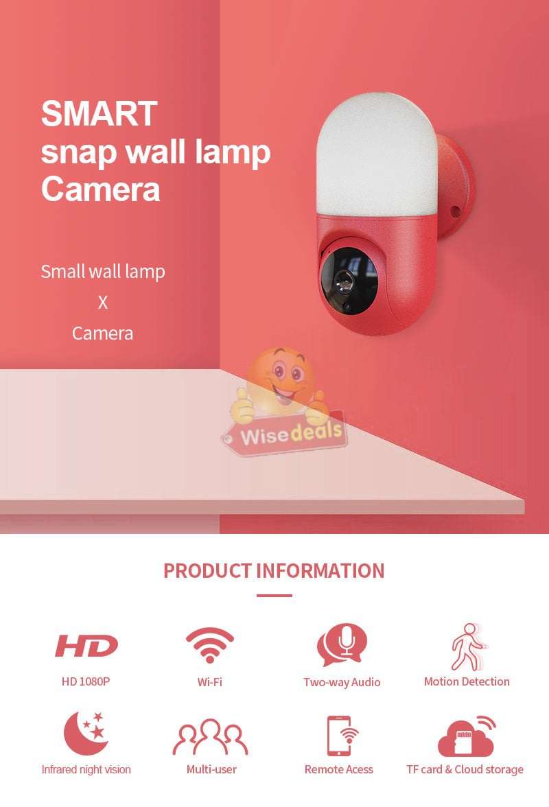 PTZ 5MP, IP WIFI Camera & Wall Lamp with Motion Tracking, Auto Alarm, 2 Way Audio, Night Vison etc