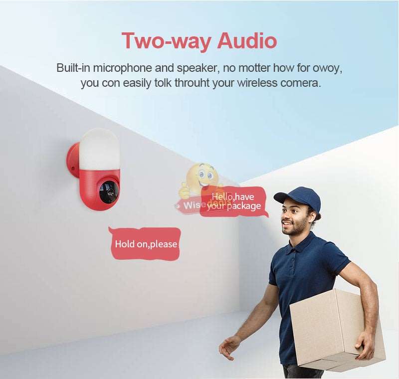 PTZ 5MP, IP WIFI Camera & Wall Lamp with Motion Tracking, Auto Alarm, 2 Way Audio, Night Vison etc