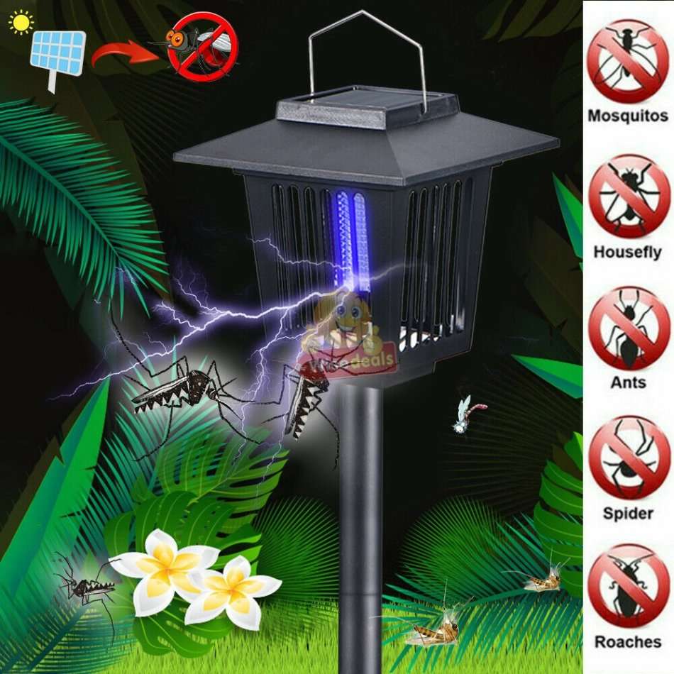 Solar UV Pest Repeller & White LED Garden Light in one.  Say Goodbye to Annoying bugs