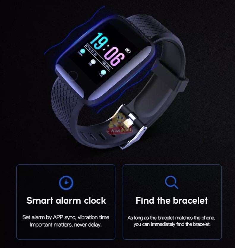 Bluetooth Fitness Smart Watch - Monitor Heart Rate, Blood Pressure, Blood Oxygen, Calorie, Distance