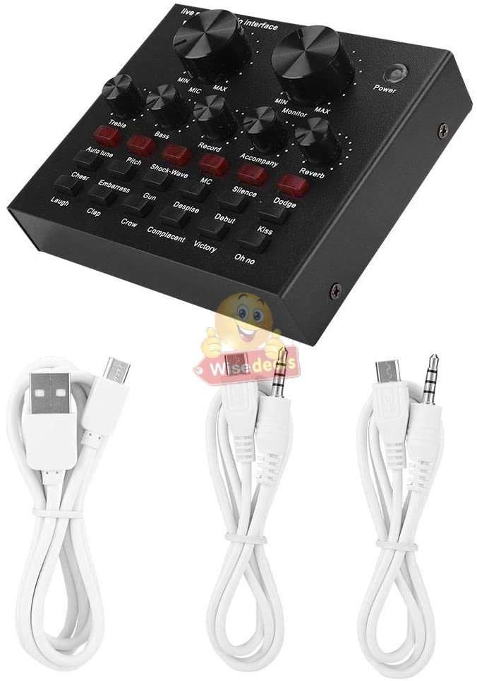 Rechargeable Bluetooth Live Sound Card, Various Electric Sound Effects, Support IOS & Android