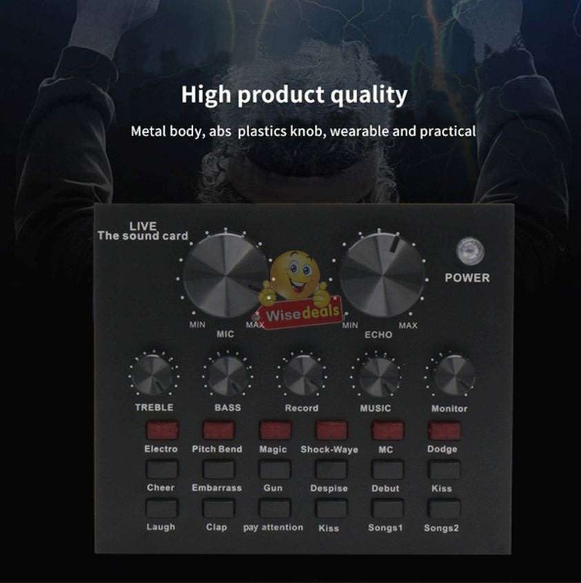 Rechargeable Bluetooth Live Sound Card, Various Electric Sound Effects, Support IOS & Android