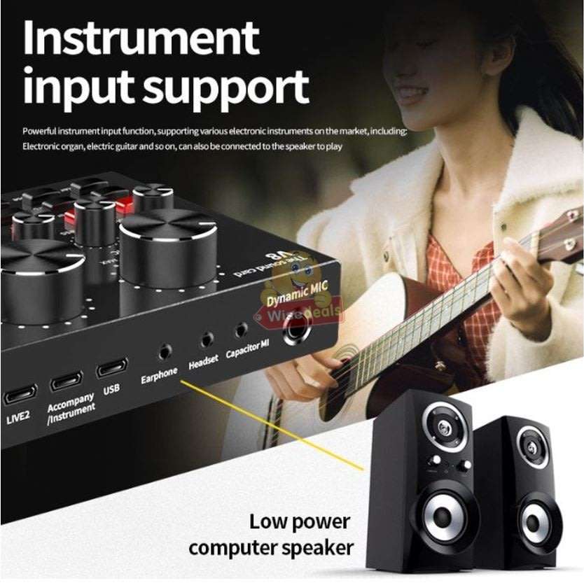 Rechargeable Bluetooth Live Sound Card, Various Electric Sound Effects, Support IOS & Android