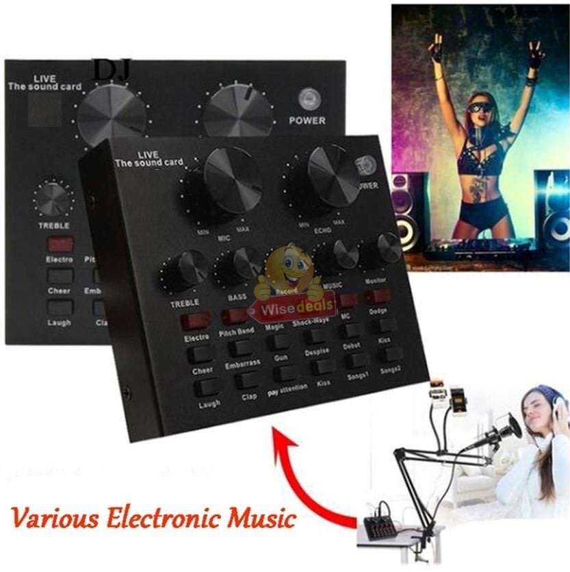 Rechargeable Bluetooth Live Sound Card, Various Electric Sound Effects, Support IOS & Android