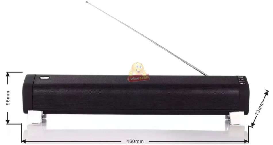 Wireless Bluetooth Soundbar with FM Radio & Build-In Mic, Support SD Card, USB, AUX