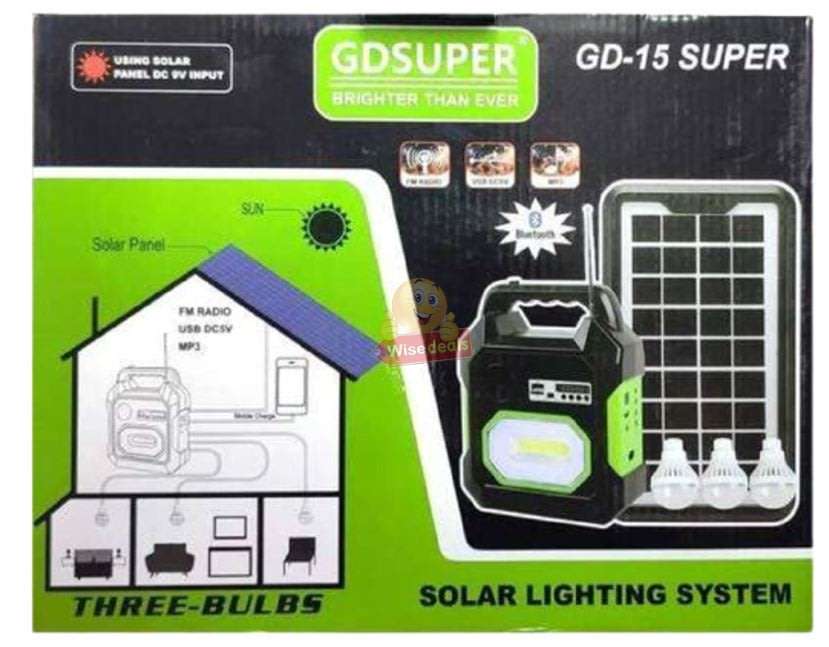 BLUETOOTH SOLAR Lightening System, for Indoor and Outdoor use, Support SD Card, USB ect.