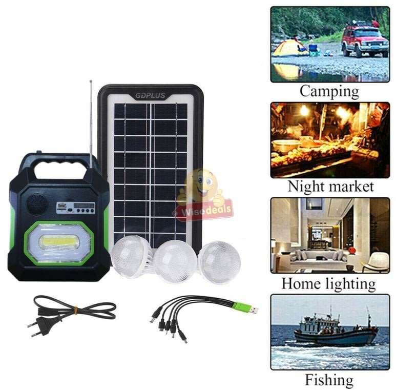 BLUETOOTH SOLAR Lightening System, for Indoor and Outdoor use, Support SD Card, USB ect.