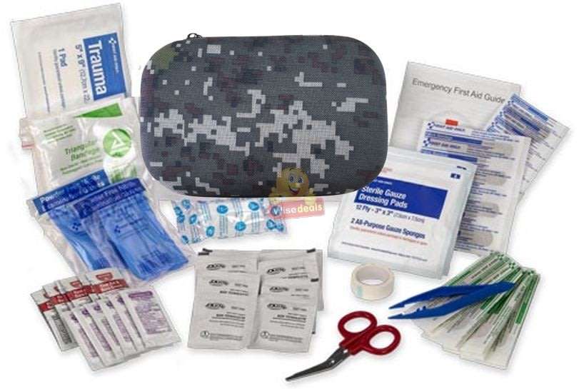 Hard Shell First Aid Kit with Easy Zipper Access, Light weight and perfect for Home use or Outdoors