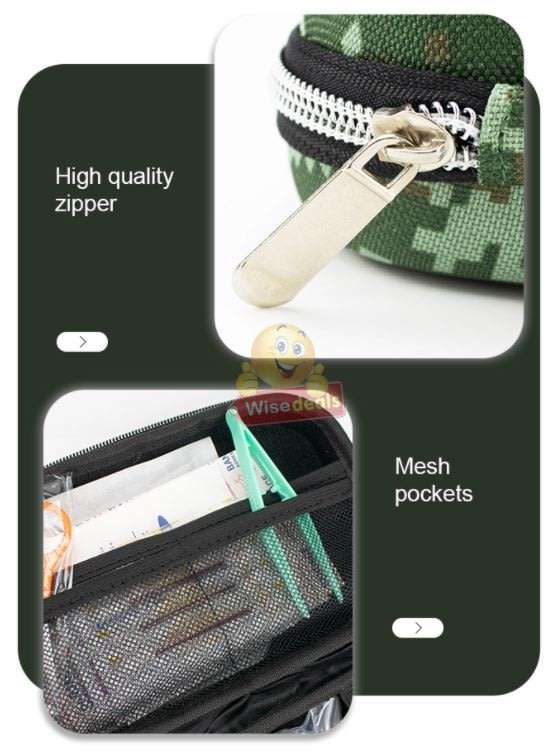Hard Shell First Aid Kit with Easy Zipper Access, Light weight and perfect for Home use or Outdoors