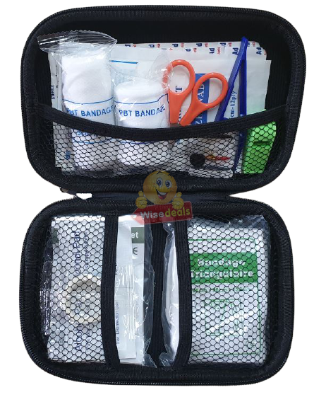 Hard Shell First Aid Kit with Easy Zipper Access, Light weight and perfect for Home use or Outdoors