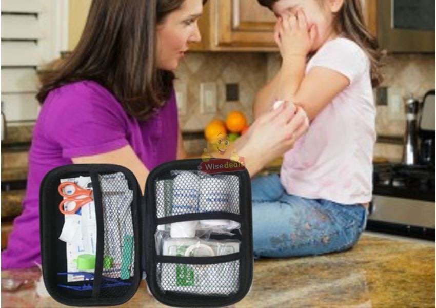 Hard Shell First Aid Kit with Easy Zipper Access, Light weight and perfect for Home use or Outdoors