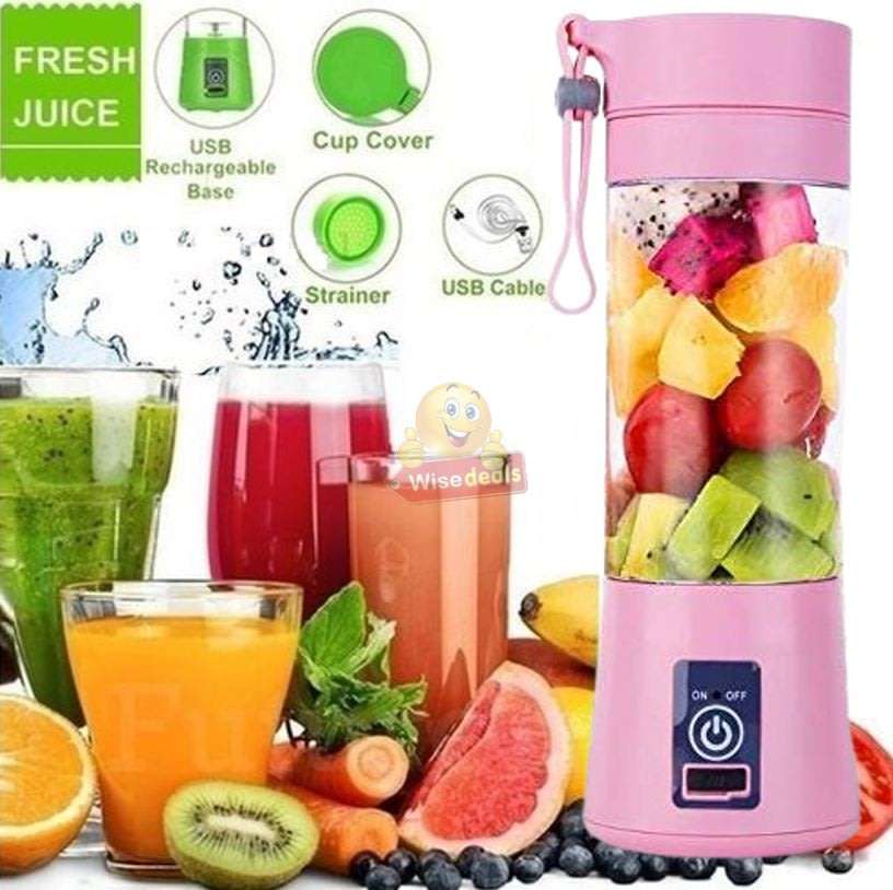 Portable Size Rechargeable USB Electric Fruit Juicer, Smoothie Maker & Blender