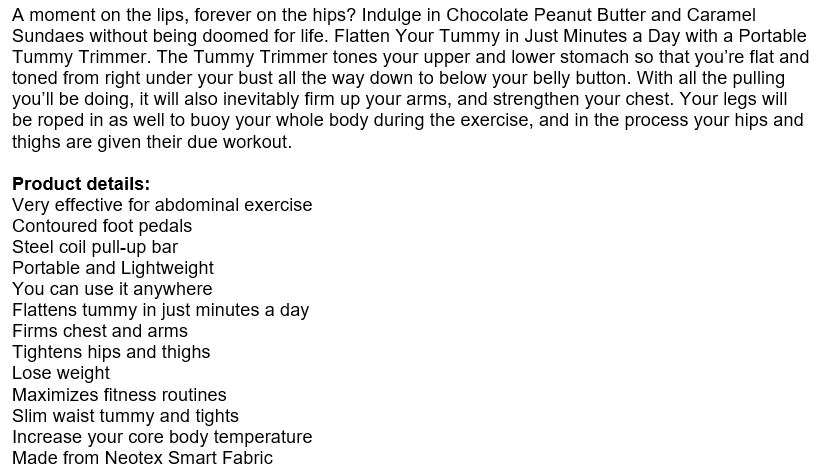 A moment on the lips, forever on the hips? Flatten your Tummy in Just Minutes a Day