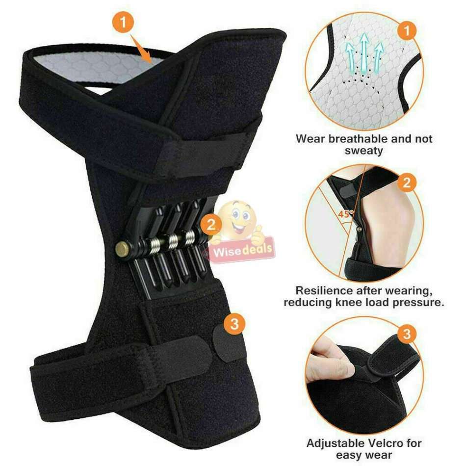 1 Pair Power Lift Joint Support Knee Braces & Immobilizer, No more Painful Knees and Joints
