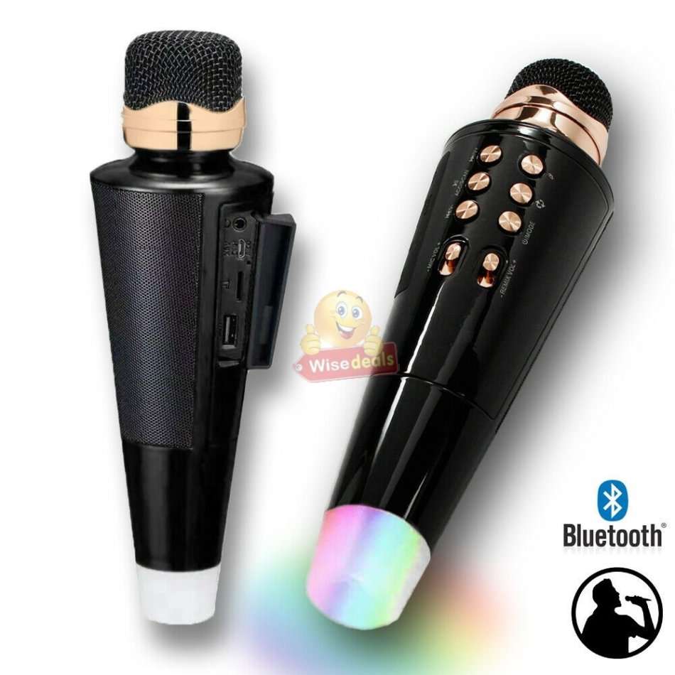 Wireless Bluetooth Karaoke Microphone & Speaker, Support Headphone, Aux, SD Card, USB & FM Radio