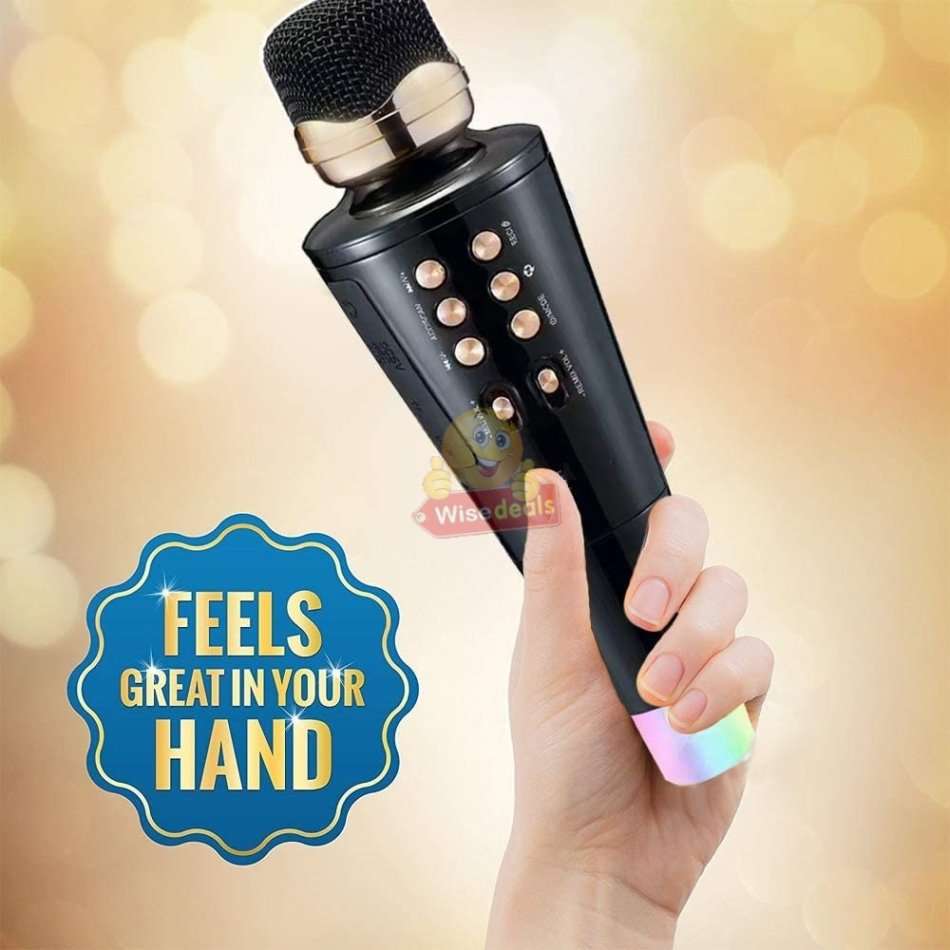 Wireless Bluetooth Karaoke Microphone & Speaker, Support Headphone, Aux, SD Card, USB & FM Radio