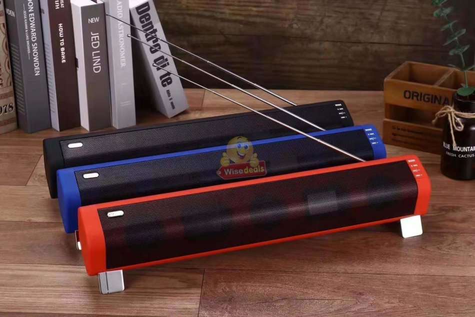 Wireless Bluetooth Soundbar with FM Radio & Build-In Mic, Support SD Card, USB, AUX