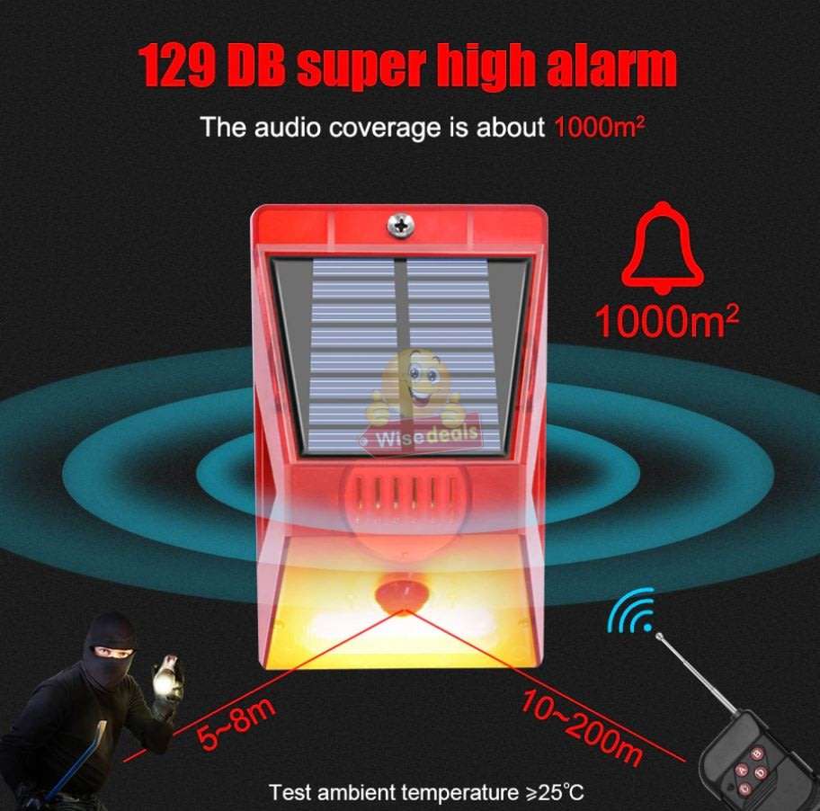 Waterproof Motion Sensor LED SOLAR ALARM LIGHT & Remote  - Your all-in-one Security Necessity