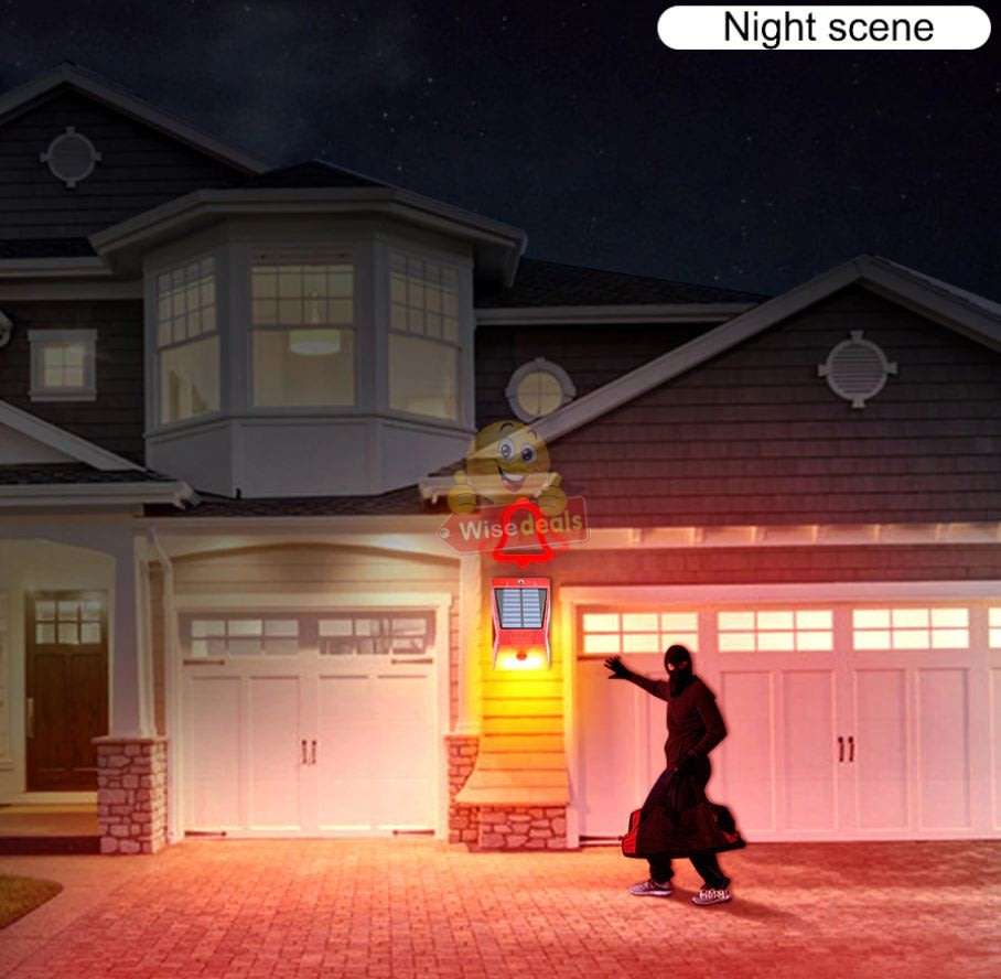 Waterproof Motion Sensor LED SOLAR ALARM LIGHT & Remote  - Your all-in-one Security Necessity