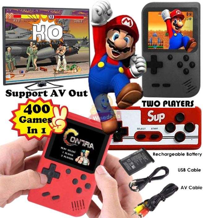 Game Console with 2 Player Controller and 400 Built-in Games, Hours of Fun for the Whole Family