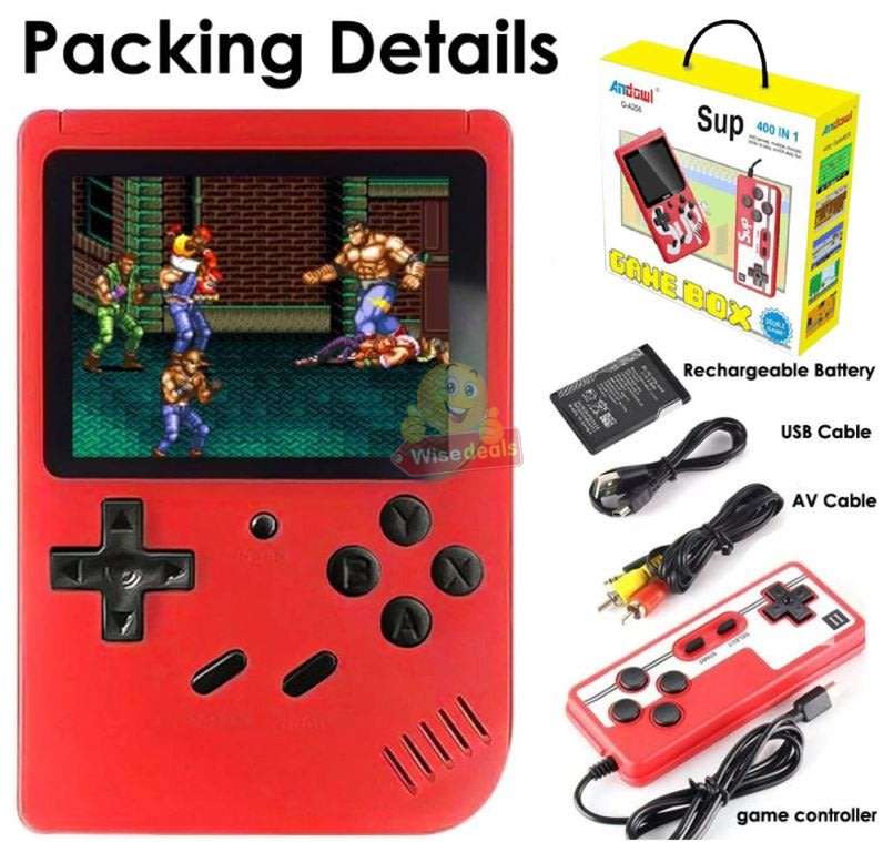 Game Console with 2 Player Controller and 400 Built-in Games, Hours of Fun for the Whole Family