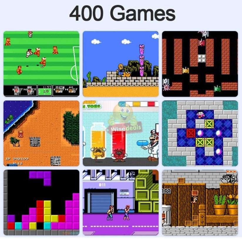 Game Console with 2 Player Controller and 400 Built-in Games, Hours of Fun for the Whole Family