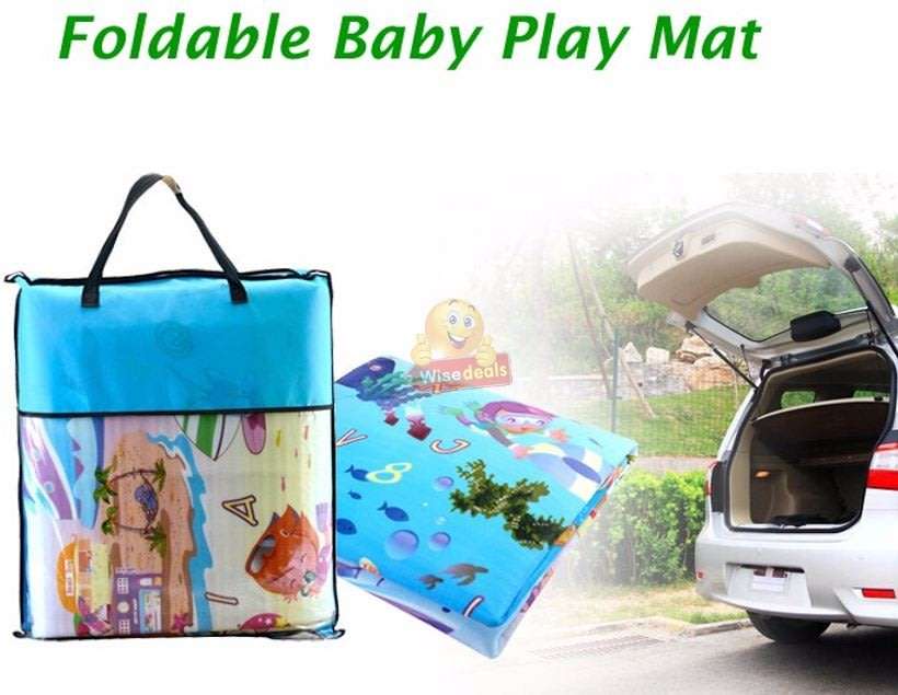 Large Double Sided Educational Play & Crawl Mat, Waterproof & Non-toxic Soft Foam